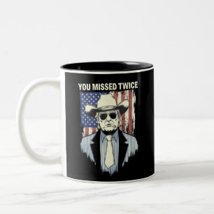 Caneca De Café Em Dois Tons Você Perdeu Duas Vezes O Vaqueiro Trump Ocidental