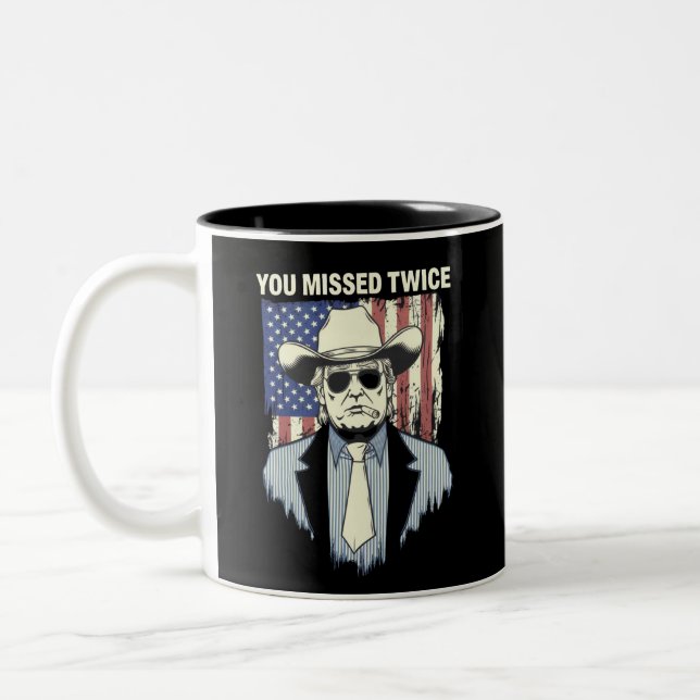 Caneca De Café Em Dois Tons Você Perdeu Duas Vezes O Vaqueiro Trump Ocidental  (Esquerda)