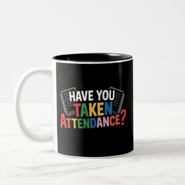 Caneca De Café Em Dois Tons Você Registrou a Frequência de Volta às Aulas  (Esquerda)