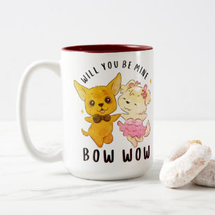 Caneca De Café Em Dois Tons Você Será Meu Arco Arco - Dia Valentim Por Cachorr