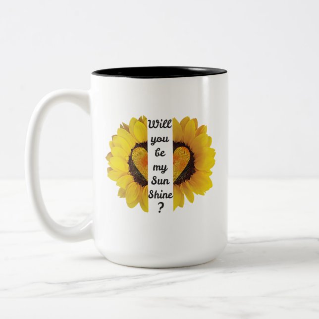 Caneca De Café Em Dois Tons Você será meu sol? (Esquerda)