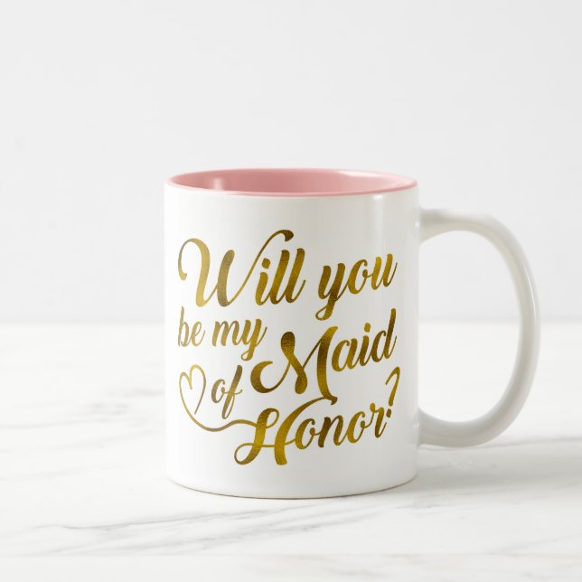 Caneca De Café Em Dois Tons  Você será minha Madrinha de casamento? (Direita)