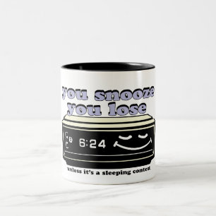Caneca De Café Em Dois Tons você snooze você perder