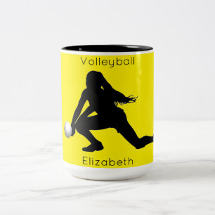 Caneca De Café Em Dois Tons Vôlei Mug com seu nome