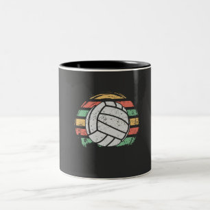 Caneca De Café Em Dois Tons Voleibol de Retro Vintage