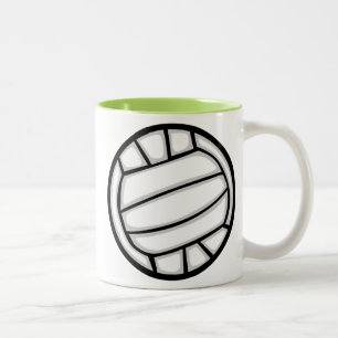 Caneca De Café Em Dois Tons Voleibol verde