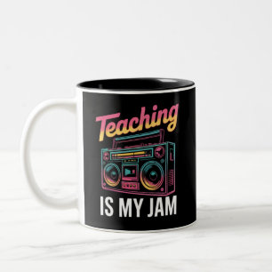 Caneca De Café Em Dois Tons Voltar às Aulas Retro Ensino é Minha Paixão 80s 