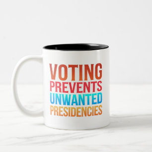 Caneca De Café Em Dois Tons Votação Previne Eleições Presidenciais Indesejadas