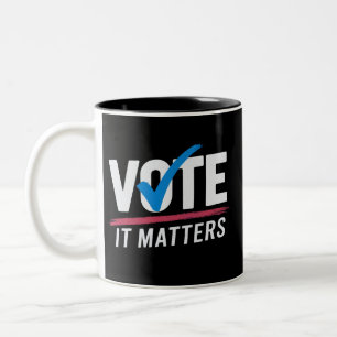 Caneca De Café Em Dois Tons Votar Eleição 2024 Eleitor Democrata Política