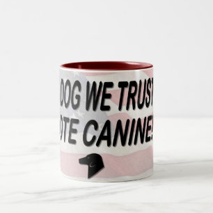 Caneca De Café Em Dois Tons Vote Dog com Bandeira Americana