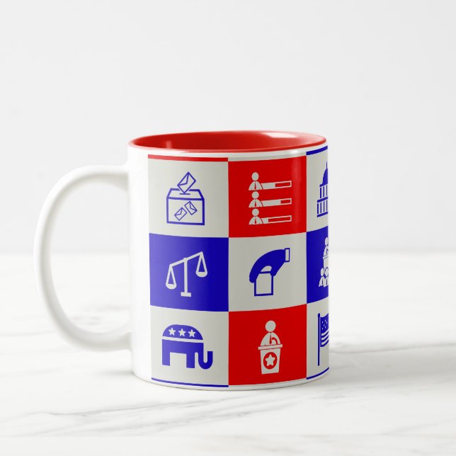 Caneca De Café Em Dois Tons voto eleitoral nos EUA (Esquerda)