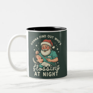 Caneca De Café Em Dois Tons Vou Descobrir Quem Está Passando Fio Dental à Noit
