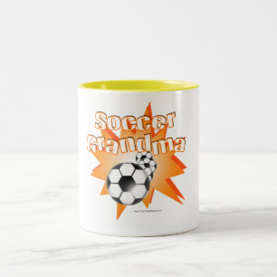 Caneca De Café Em Dois Tons Vovó de futebol