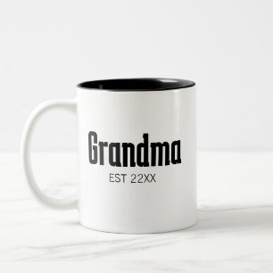 Caneca De Café Em Dois Tons Vovó minimalista EST