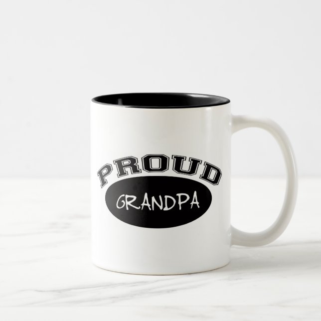 Caneca De Café Em Dois Tons Vovô orgulhoso (preto) (Direita)