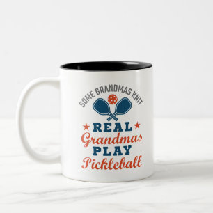 Caneca De Café Em Dois Tons Vovô Real Brincadeiras Jogam Pickleball