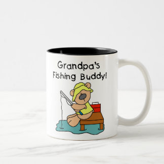 Caneca De Café Em Dois Tons Vovôs do urso que pescam o amigo