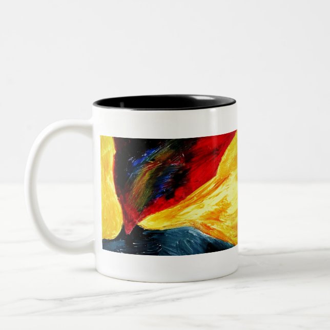 Caneca De Café Em Dois Tons Vulcão (Esquerda)