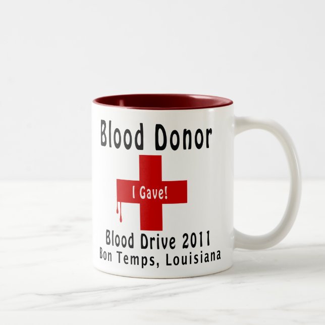 Caneca De Café Em Dois Tons W-gotas do doador de sangue 2011 (Direita)