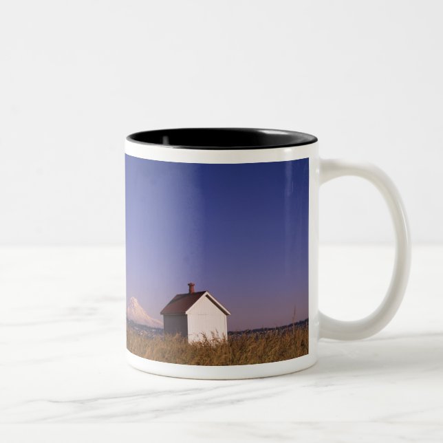 Caneca De Café Em Dois Tons WA, Ilha Maury, Farol Point Robinson, (Direita)