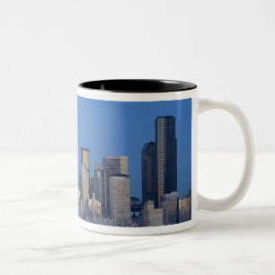 Caneca De Café Em Dois Tons WA, Seattle, panorama de Seattle e Elliott Bay 2