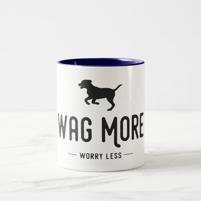 Caneca De Café Em Dois Tons Wag Mais Preocupada Menos (Centro)