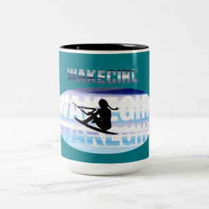 Caneca De Café Em Dois Tons Wakegirls wakeboard Mug nome de adição personali