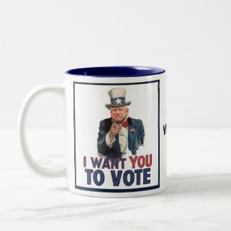 Caneca De Café Em Dois Tons Walz - Quero que VOTE