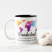 Wanderlust/design colorido do mapa do mundo para