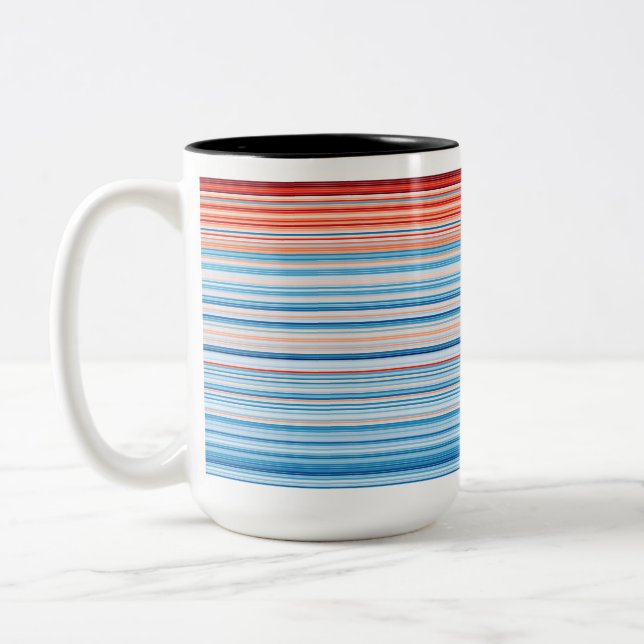 Caneca De Café Em Dois Tons Warming Stripes Germany 1881-2020 (Esquerda)