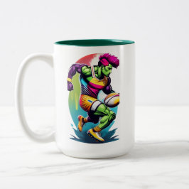Caneca De Café Em Dois Tons Warrior de Rugby Mug de Duas Toneladas