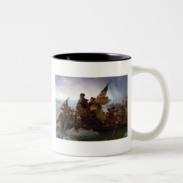 Caneca De Café Em Dois Tons Washington Crossing Delaware Art (Direita)