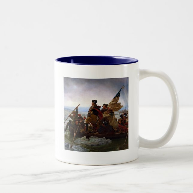 Caneca De Café Em Dois Tons Washington Crossing Delaware Art (Direita)