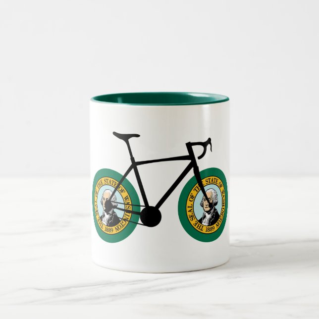 Caneca De Café Em Dois Tons Washington Flag Cycling (Centro)
