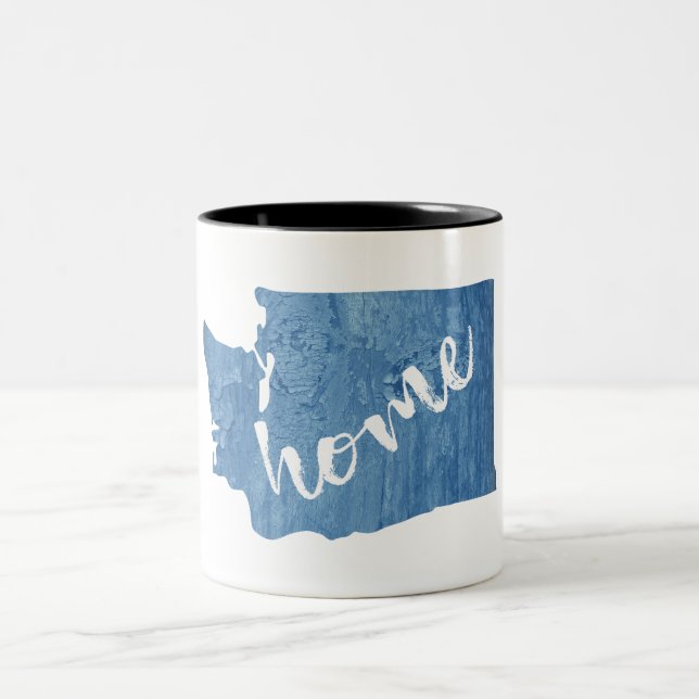 Caneca De Café Em Dois Tons Washington State Home Wood Grain (Centro)