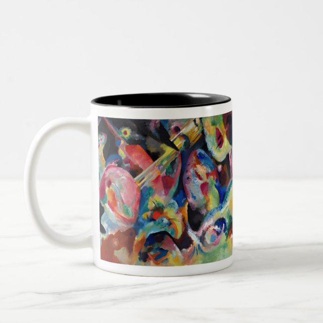 Caneca De Café Em Dois Tons Wassily  Kandinsky Improvisation Flood (1914) (Esquerda)