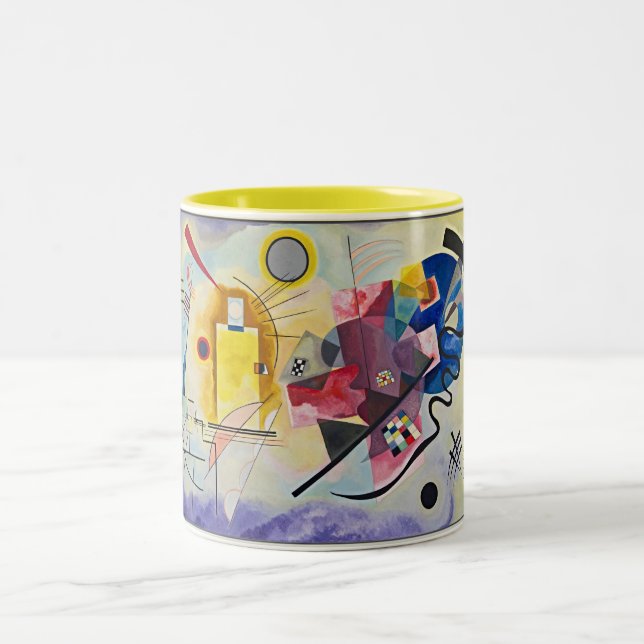Caneca De Café Em Dois Tons Wassily Kandinsky's Jaune Rouge Bleu (Centro)