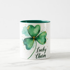 Caneca De Café Em Dois Tons Watercolor Lucky Charm