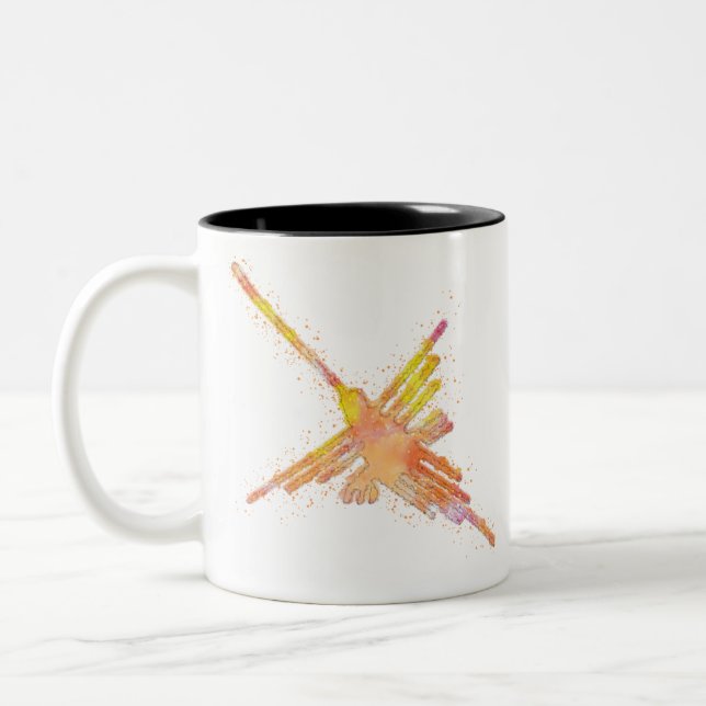Caneca De Café Em Dois Tons Watercolor Nazca Hummingbird (Esquerda)