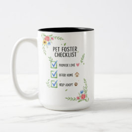 Caneca De Café Em Dois Tons Watercolor Pet Foster Checklist