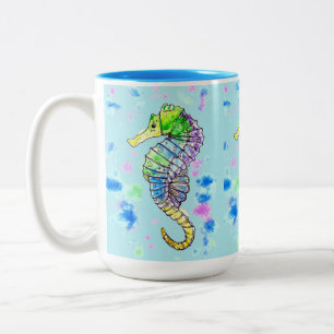 Caneca De Café Em Dois Tons Watercolor Seacavalo