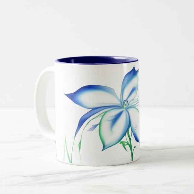 Caneca De Café Em Dois Tons Waterflower 2 (Frente Esquerda)
