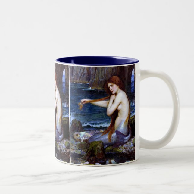Caneca De Café Em Dois Tons Waterhouse: A sereia (Direita)