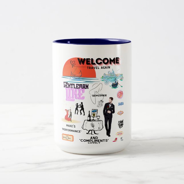CANECA DE CAFÉ EM DOIS TONS WELCOME TRAVEL AGAIN (Centro)