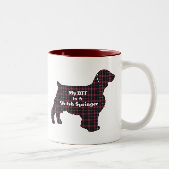 Caneca De Café Em Dois Tons Welsh Springer SPANIEL BFF (Direita)