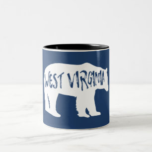 Caneca De Café Em Dois Tons West Virginia Bear
