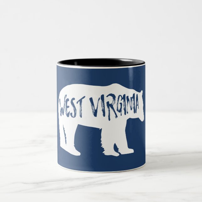 Caneca De Café Em Dois Tons West Virginia Bear (Centro)