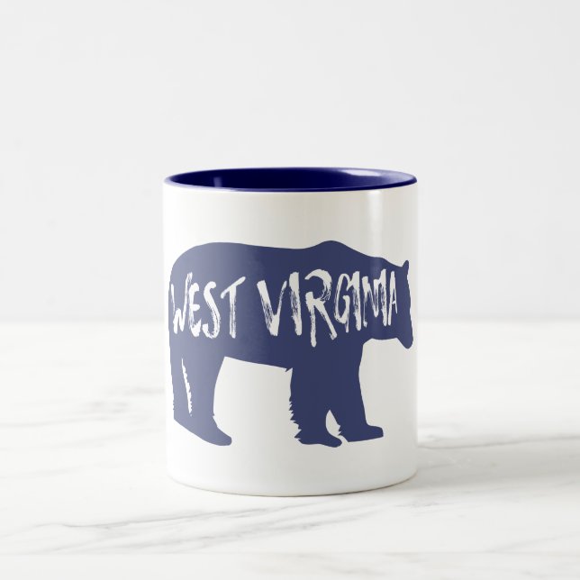 Caneca De Café Em Dois Tons West Virginia Bear (Centro)