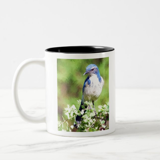 Caneca De Café Em Dois Tons Western Scrub Jay (Esquerda)