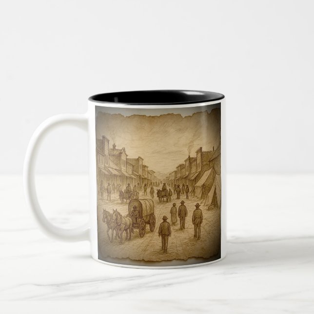 Caneca De Café Em Dois Tons Western Style Parchment Mug (Esquerda)